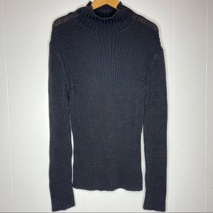 Club Monaco High Neck Knit Sweater Sz L Long Sleeves